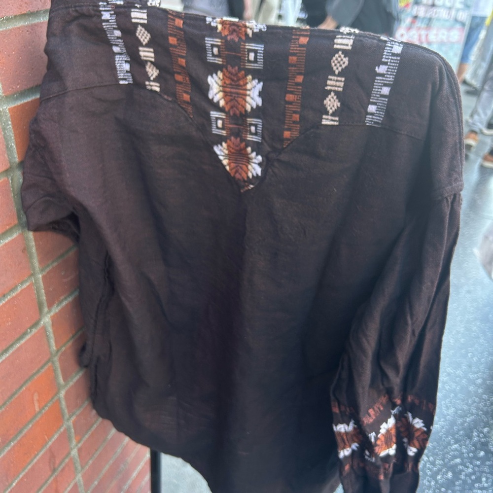 Women's Black Patterned Top - Picture 4 of 8